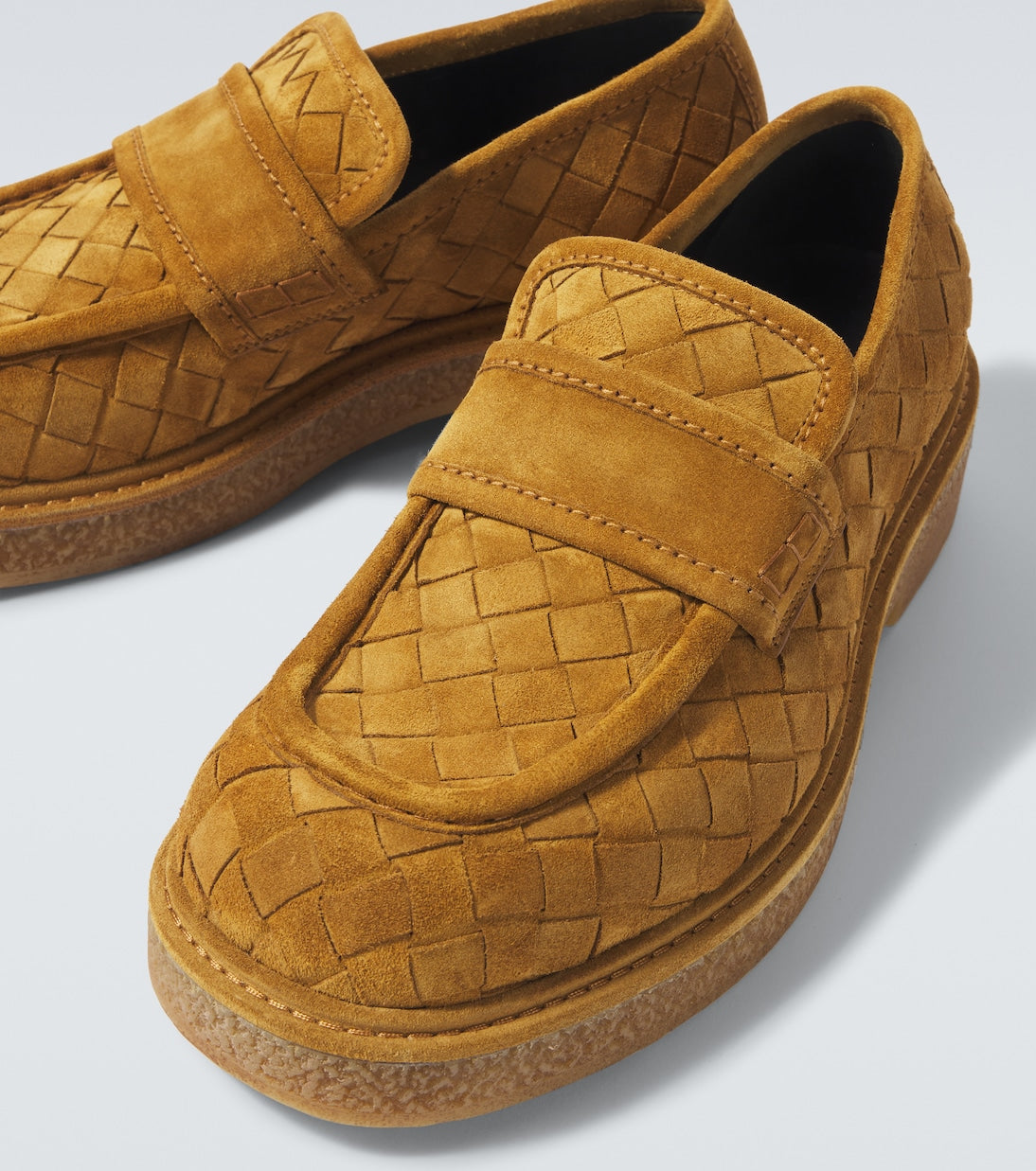 Bottega Veneta Haddock Intrecciato suede loafers