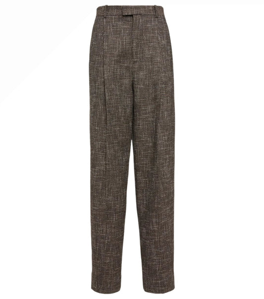 BOTTEGA VENETA Wool and cotton-blend wide-leg pants