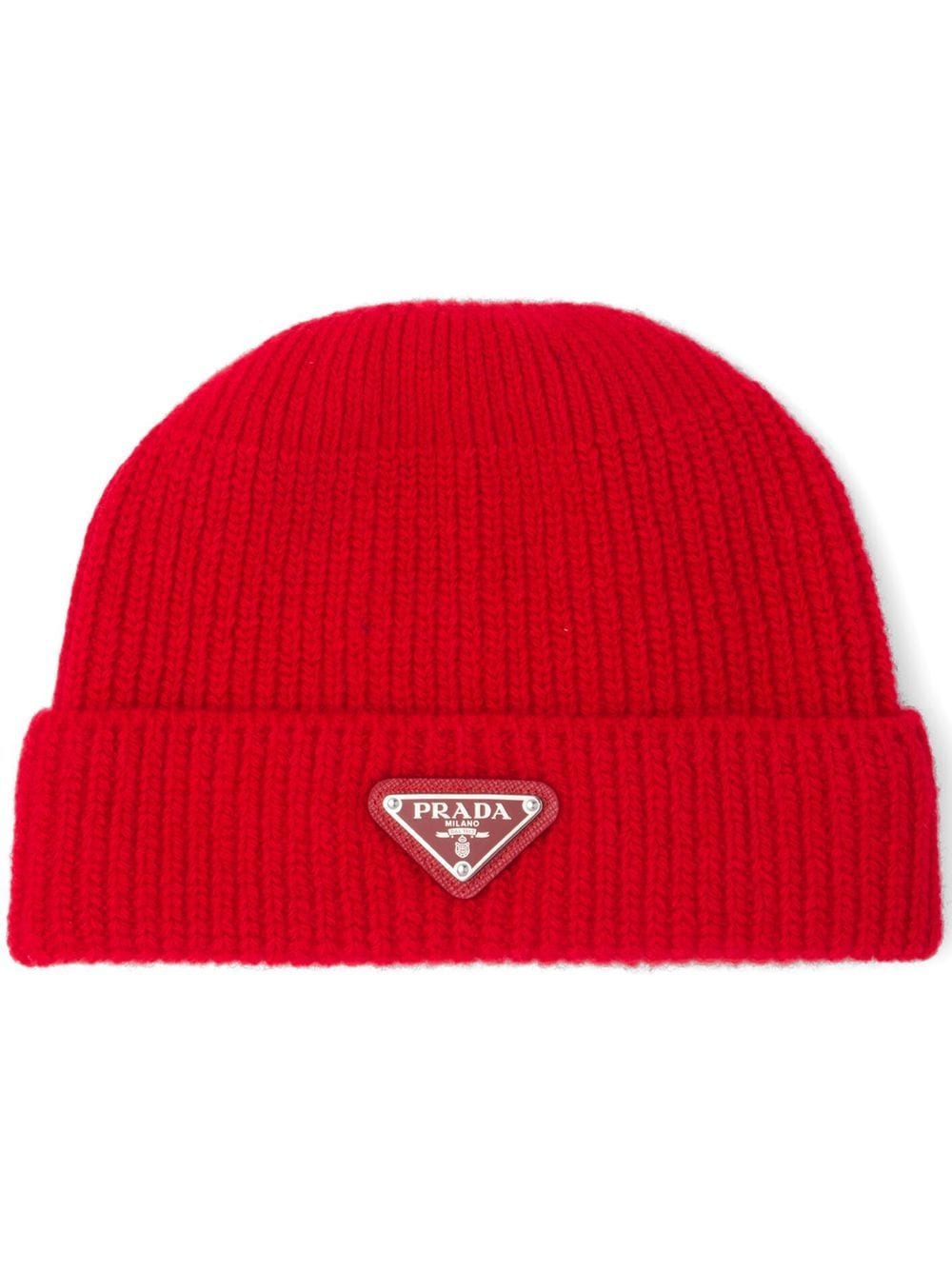 Prada ribbed knit wool cashmere beanie