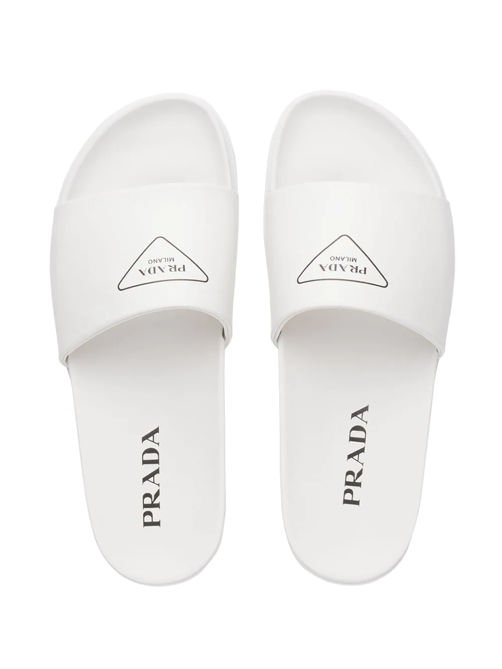 Chanclas Prada con logo serigrafiado