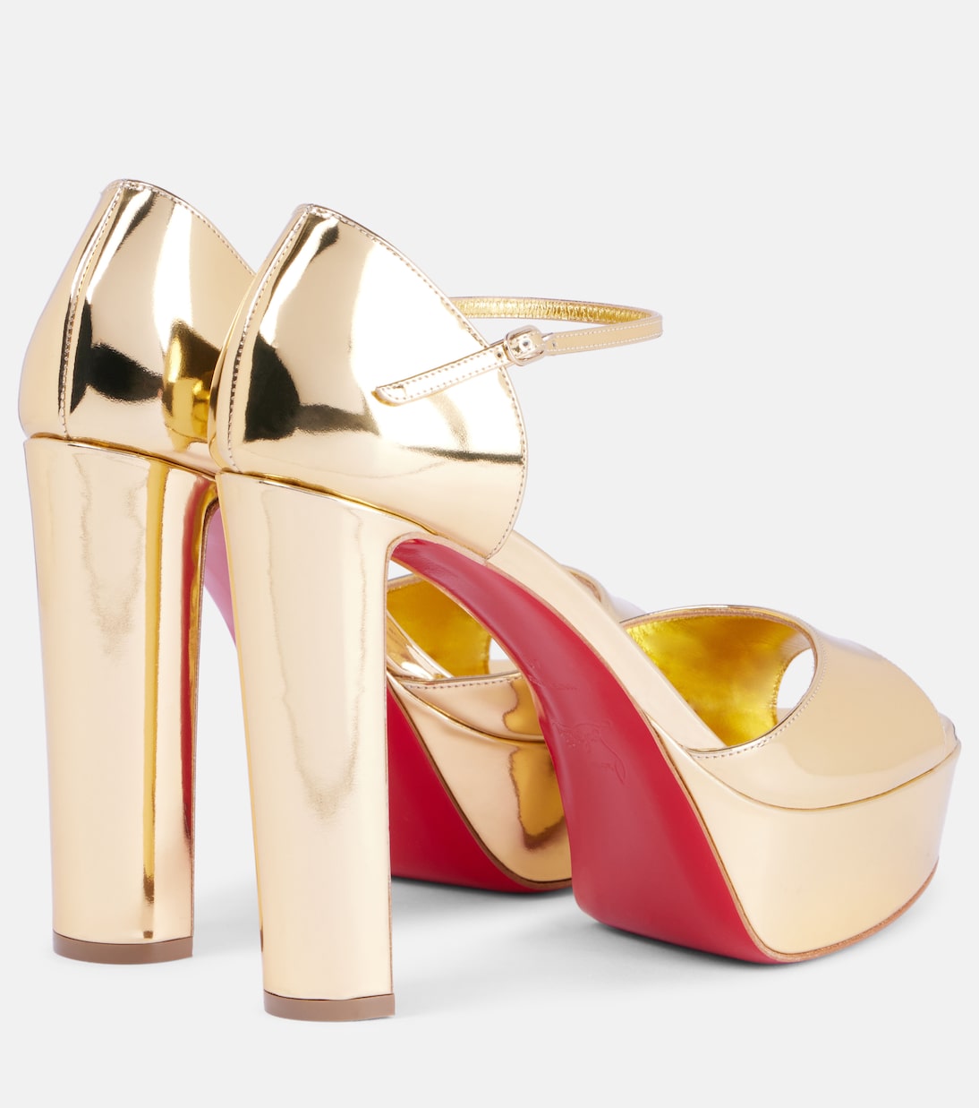 Christian Louboutin Sandaloo mirrored leather platform sandals