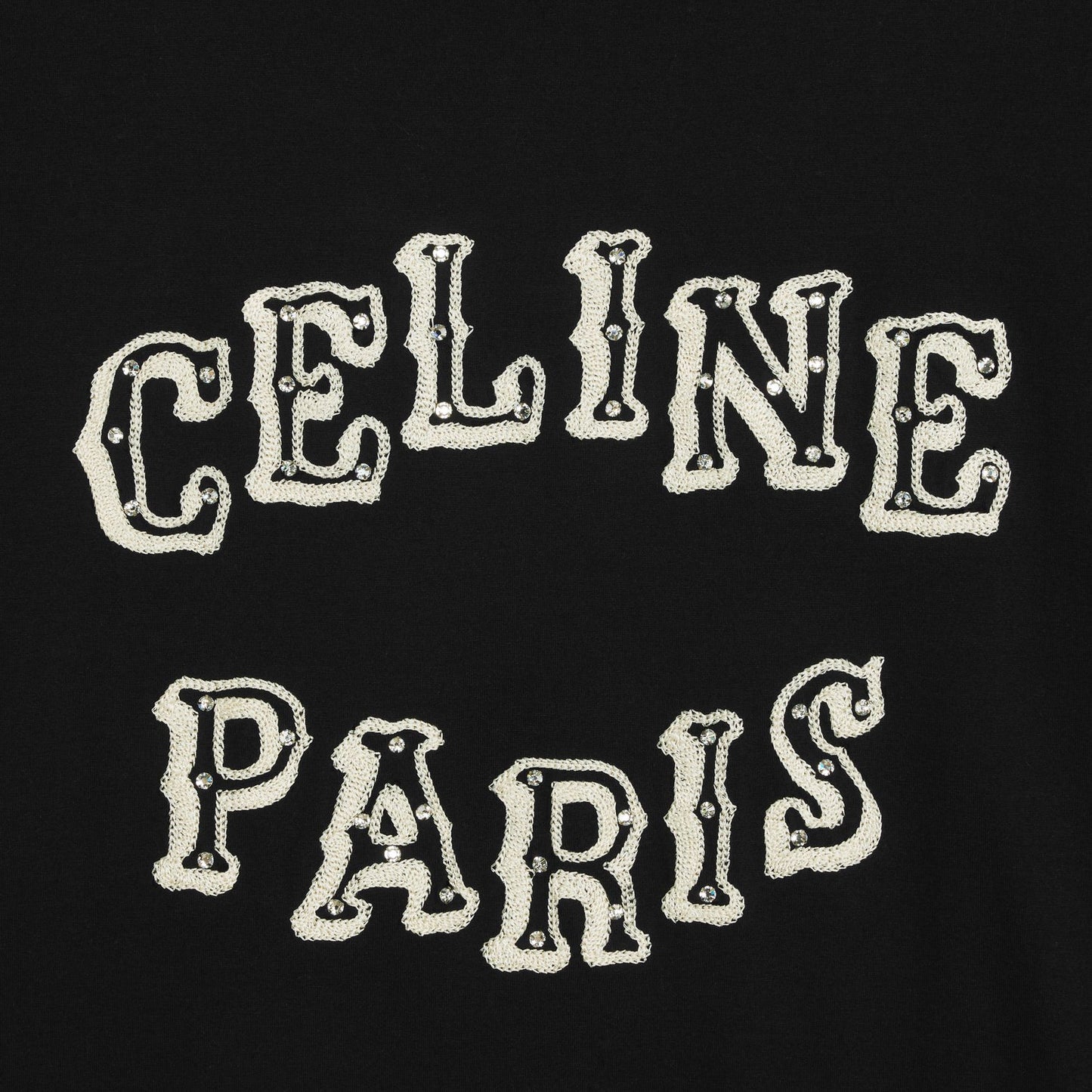 CELINE Celine loose embroidered t-shirt in cotton jersey