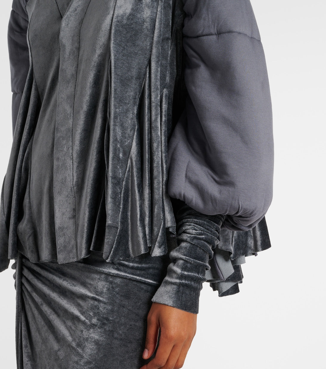 RICK OWENS Duvetessa jersey and velvet jacket