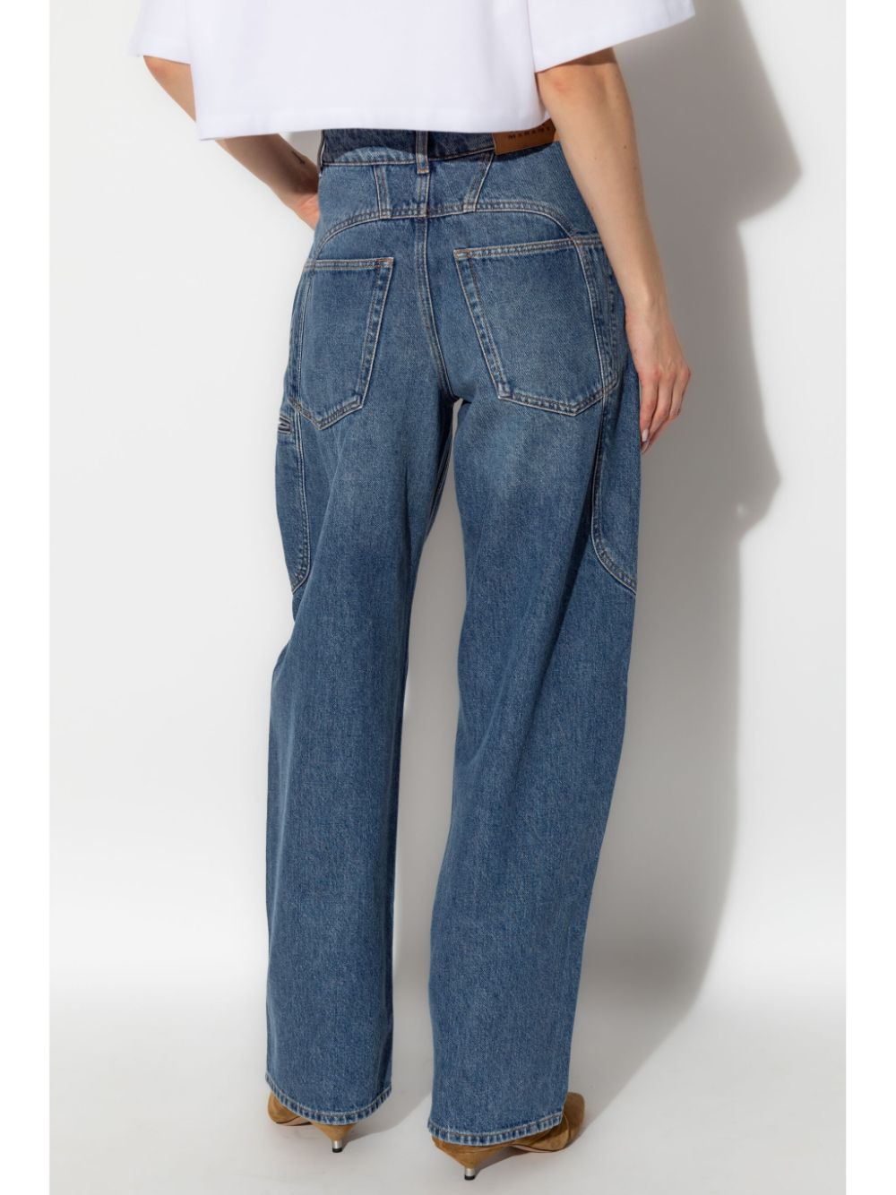 ISABEL MARANT topstitched wide-leg jeans