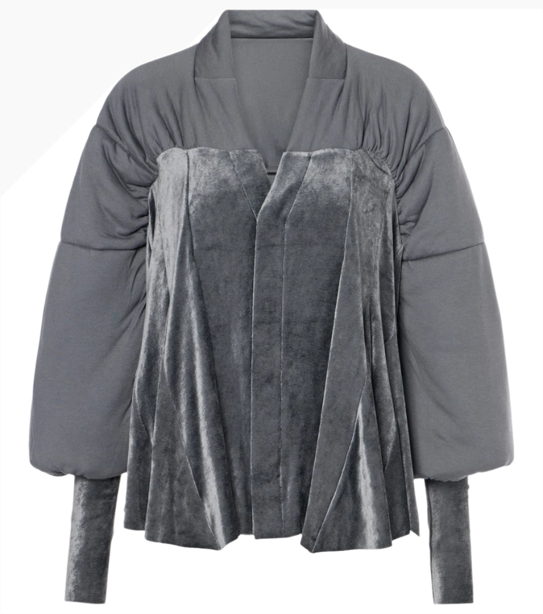 RICK OWENS Duvetessa jersey and velvet jacket