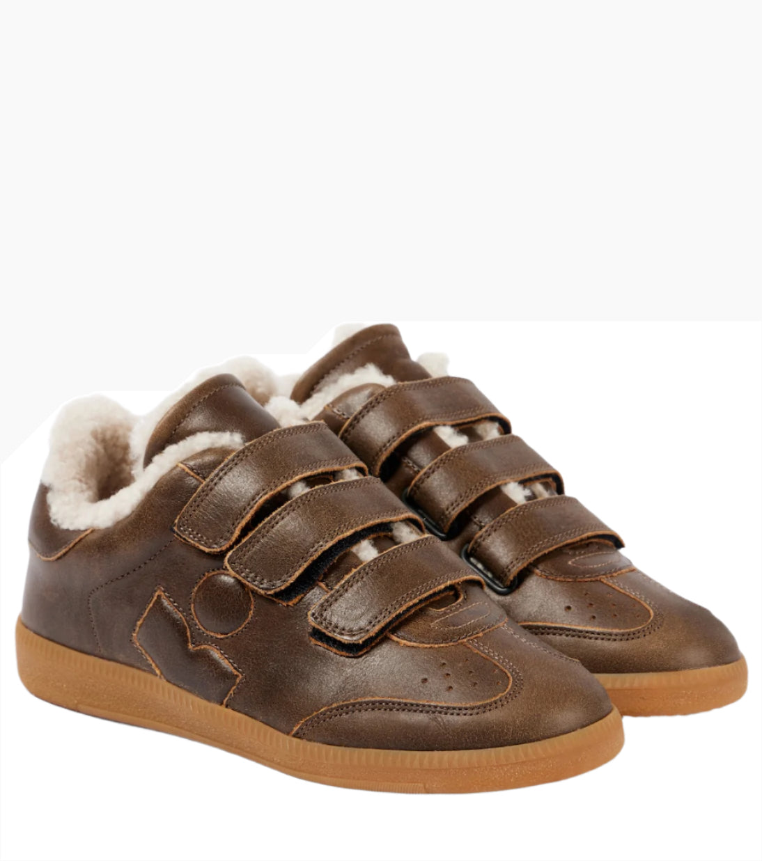 ISABEL MARANT Beth shearling-lined leather sneakers