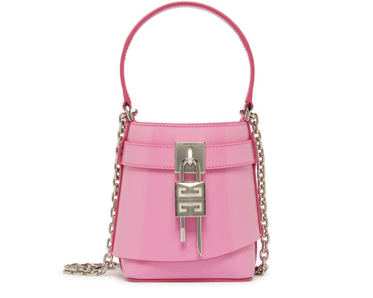 GIVENCHY Micro Shark Lock bucket bag in Box leather