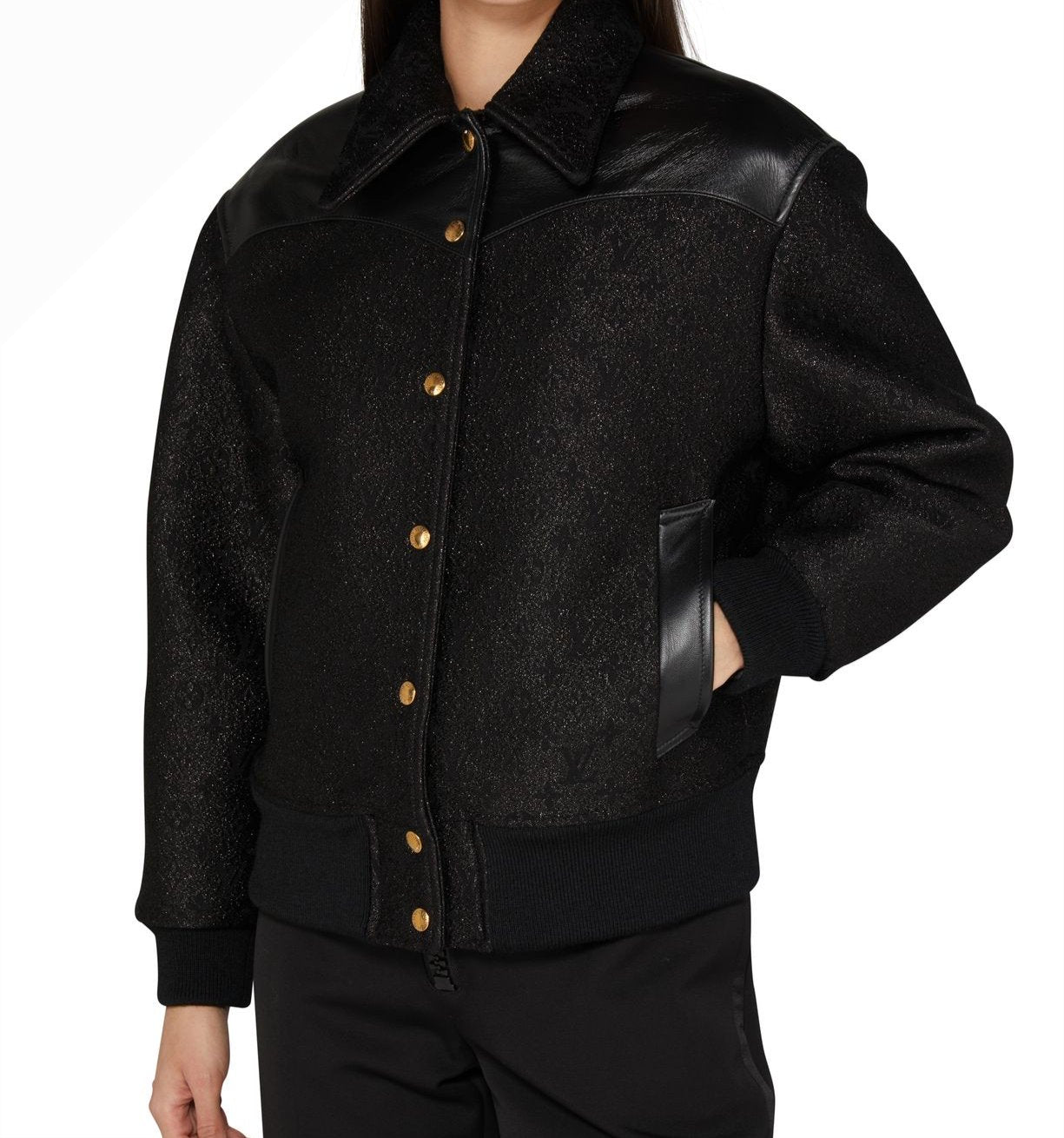 LOUIS VUITTON Glitter Monogram Bomber Jacket