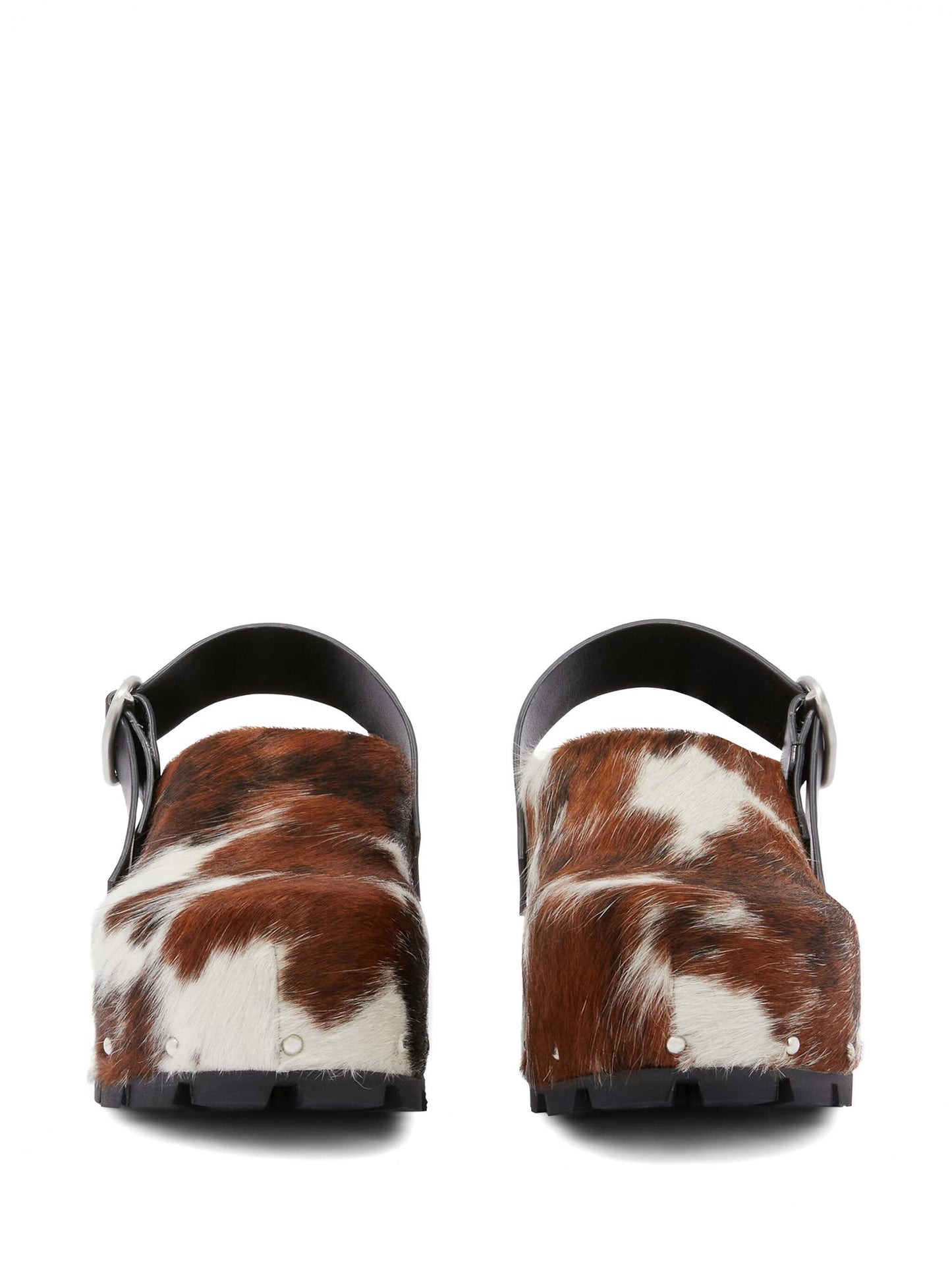 Jil Sander cow-print calf-hair clogs