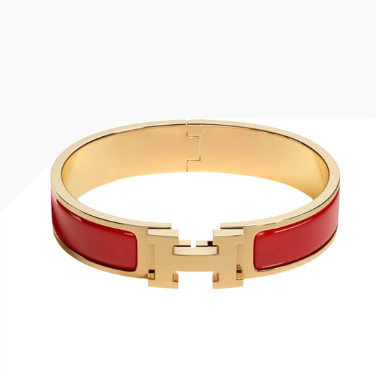 Hermès Rouge Amarante Clic H bracelet