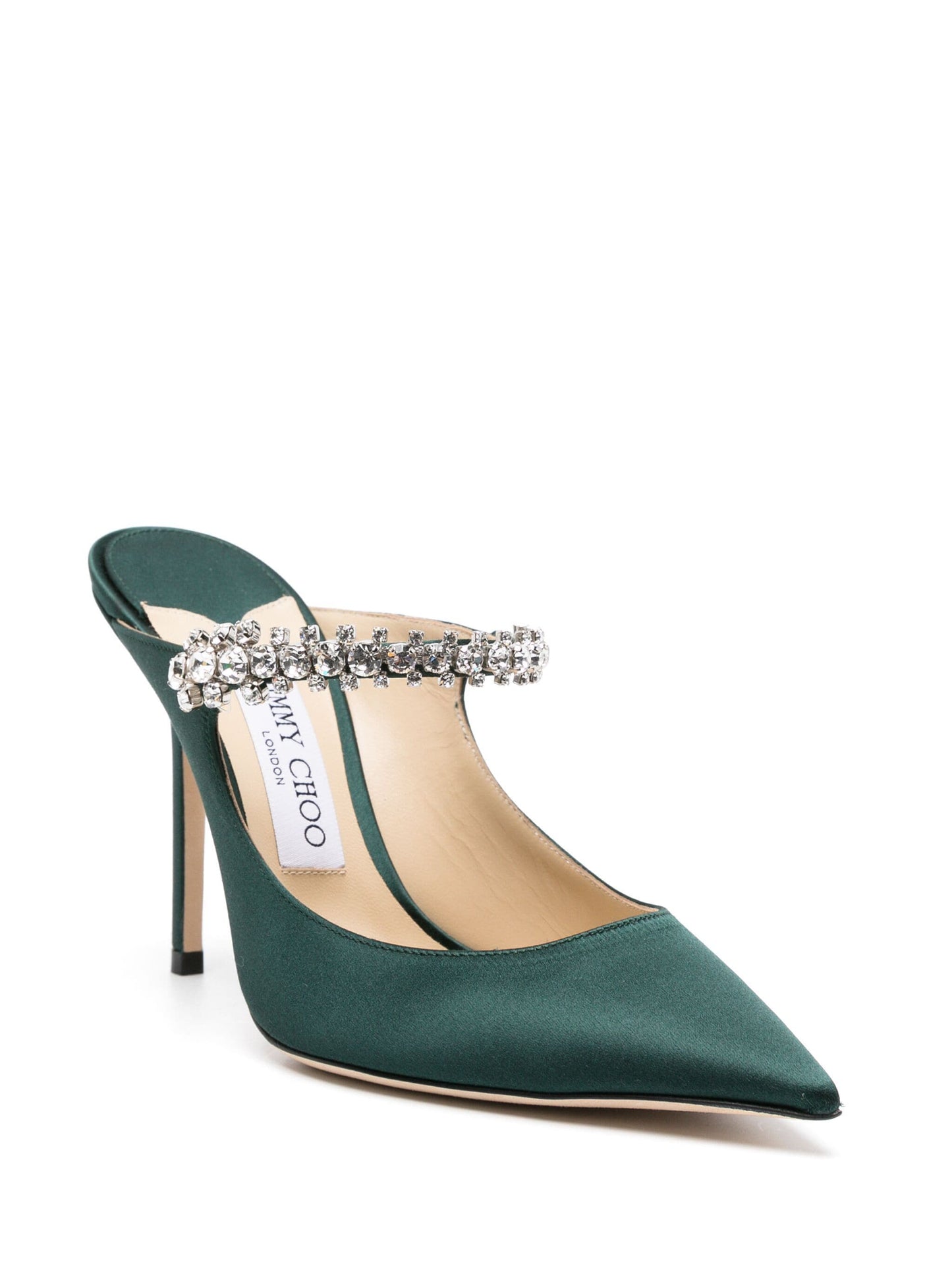 Jimmy Choo Bing 100mm crystal-embellished mules