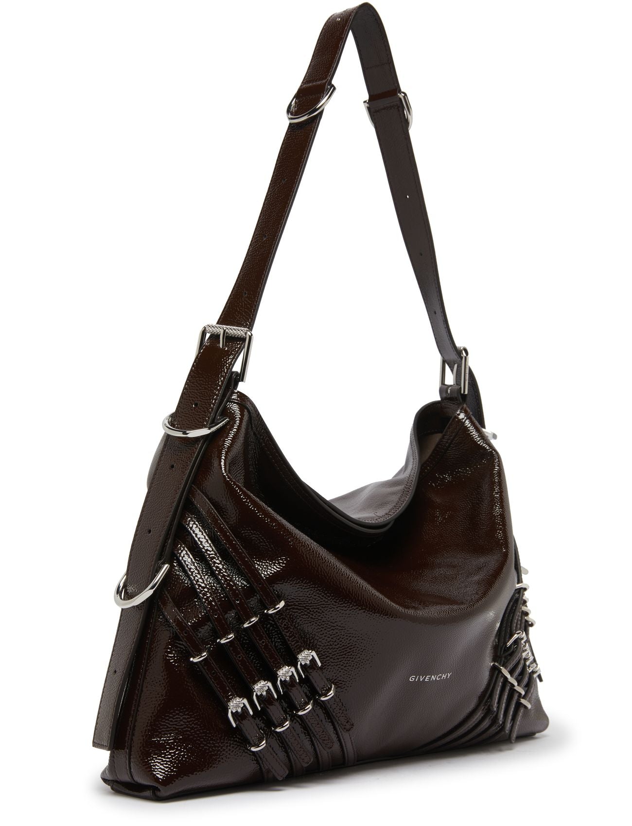 GIVENCHY Medium Voyou bag in patent leather with multi-buckles