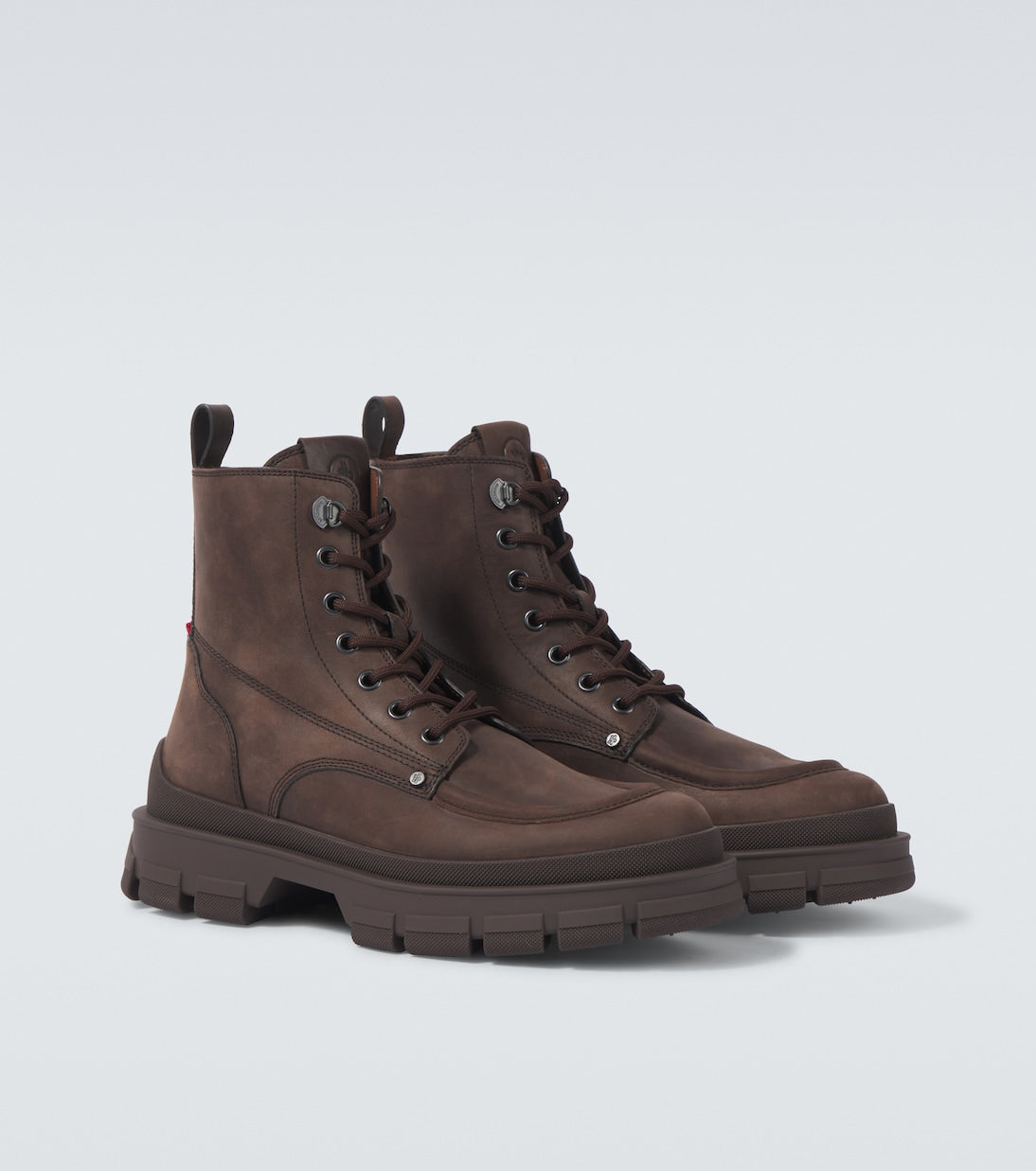 Moncler Hevea City leather lace-up boots