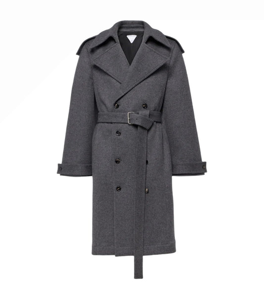 Bottega Veneta Belted wool trench coat