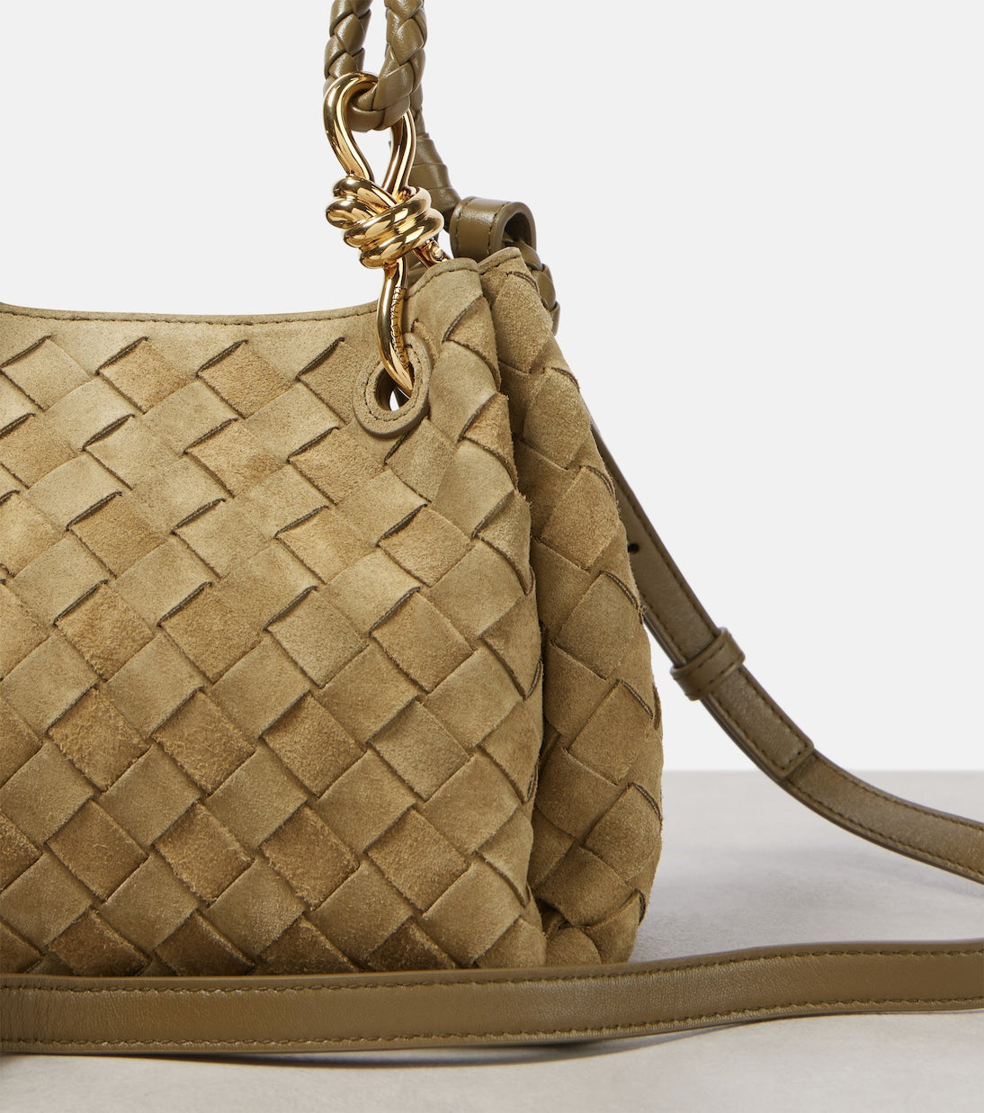 BOTTEGA VENETA Parachute Small suede shoulder bag