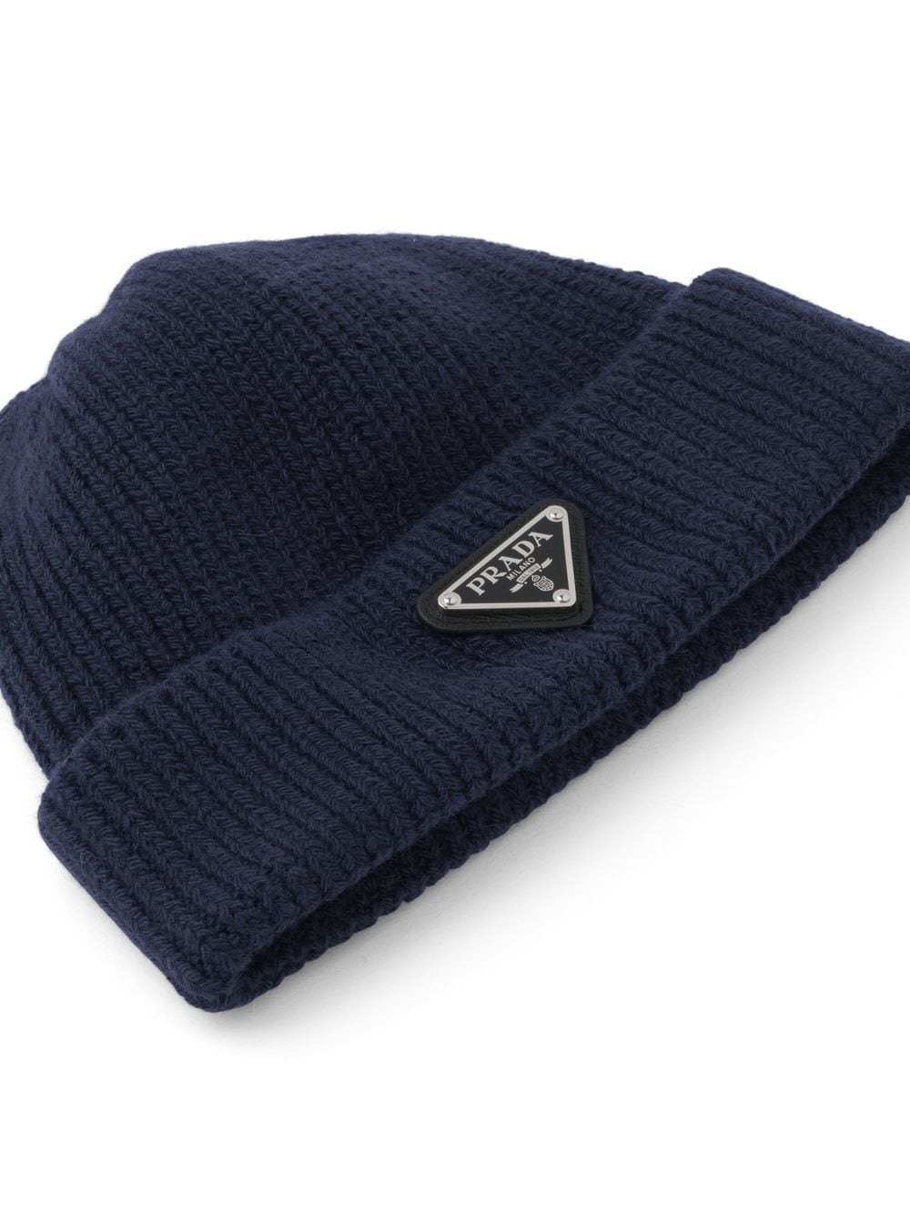 Prada ribbed knit wool cashmere beanie