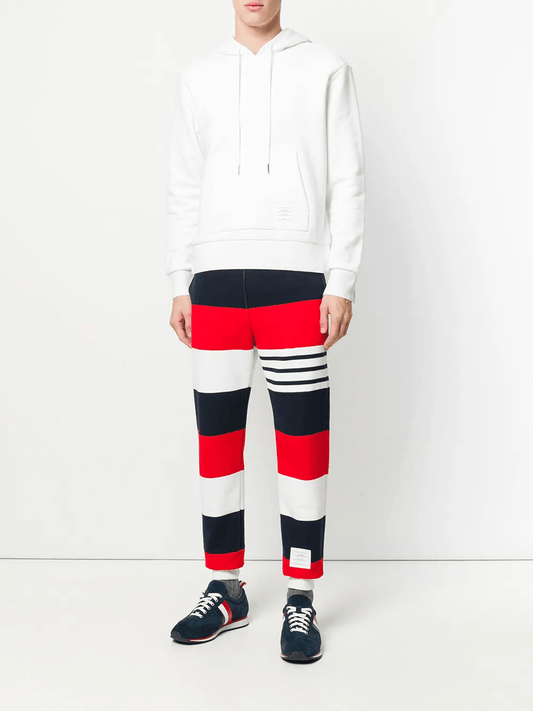 Thom Browne RWB stripe loopback hoodie