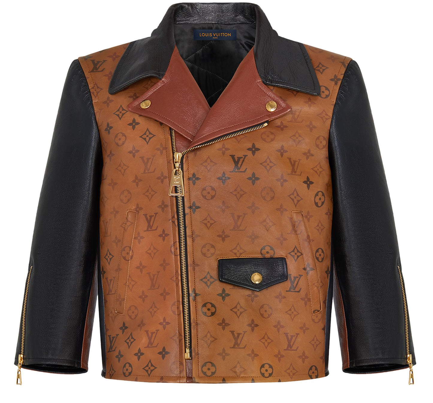 LOUIS VUITTON Tattoo Monogram cropped leather biker jacket