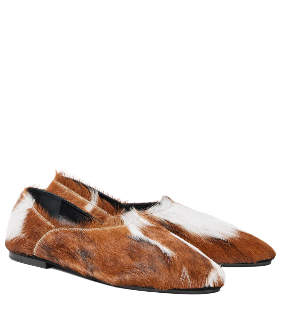 JIL SANDER Calf hair slip-on shoes