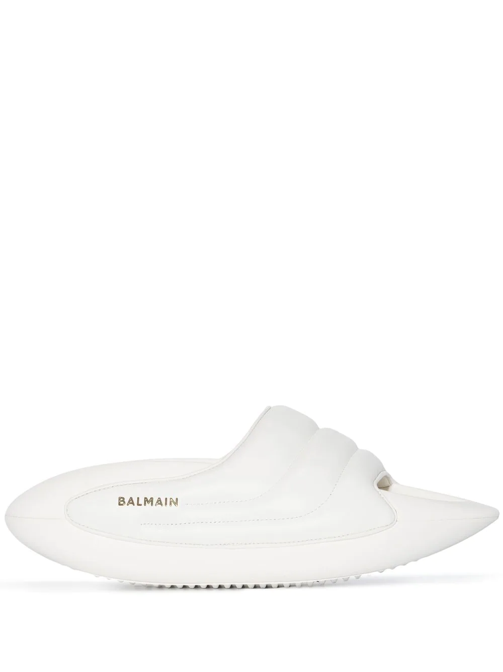 Claquettes en cuir matelassé Balmain B-IT