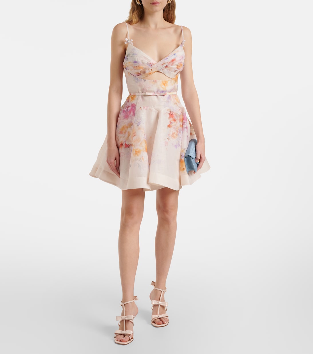 ZIMMERMANN Crush Twist floral linen and silk minidress