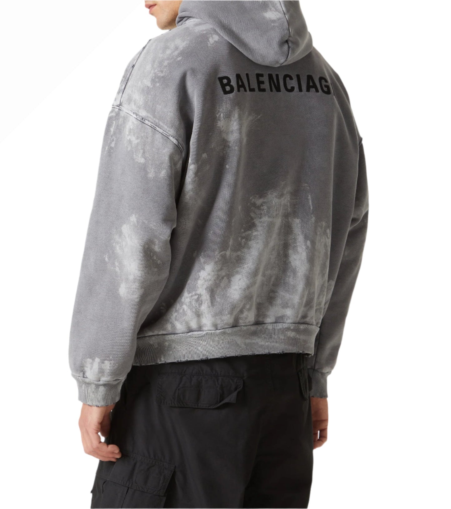 Balenciaga Distressed cotton jersey hoodie