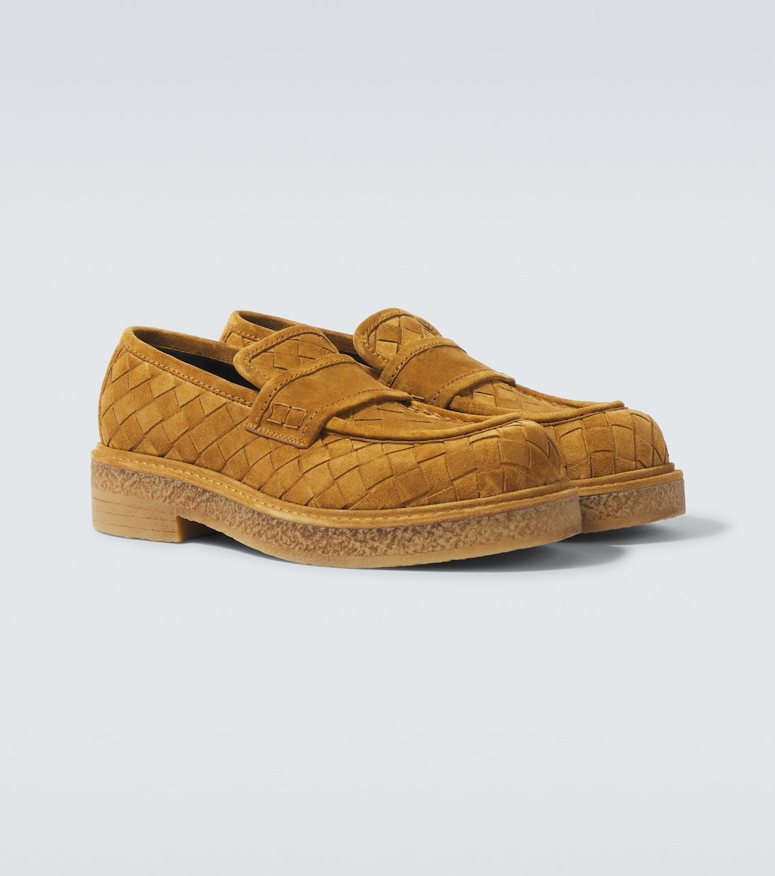 Bottega Veneta Haddock Intrecciato suede loafers