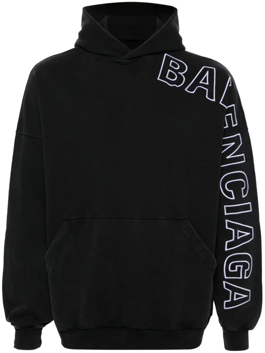 Balenciaga logo-embroidered cotton hoodie