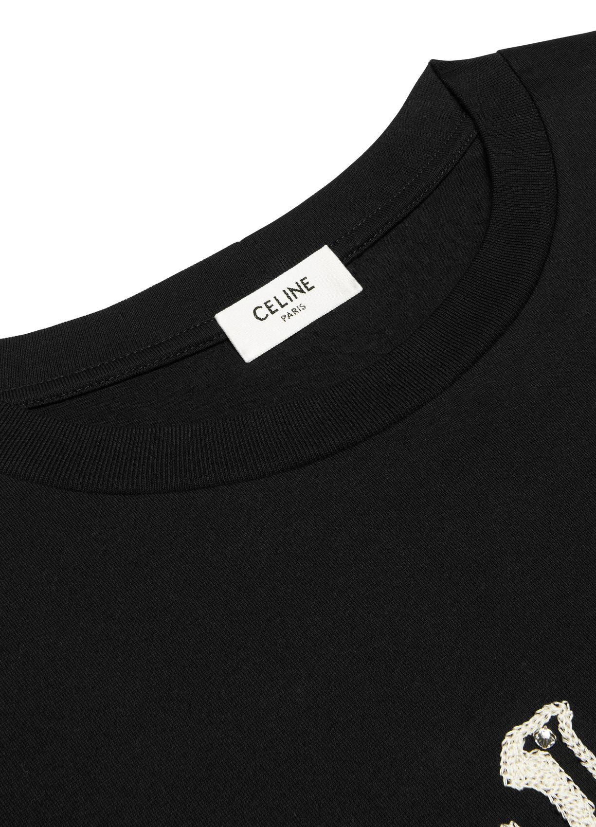 CELINE Celine loose embroidered t-shirt in cotton jersey