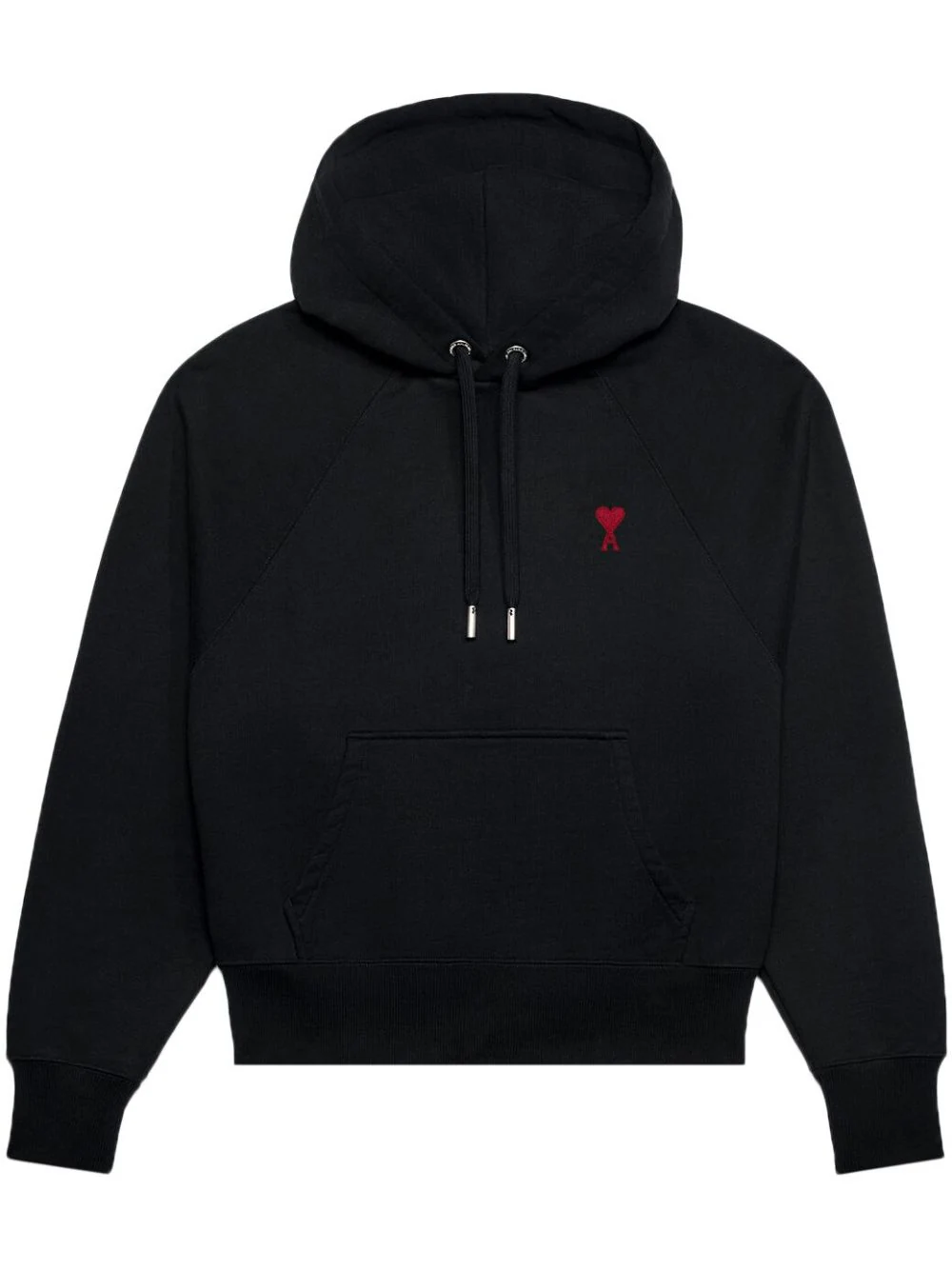 AMI Paris logo-embroidered organic-cotton hoodie