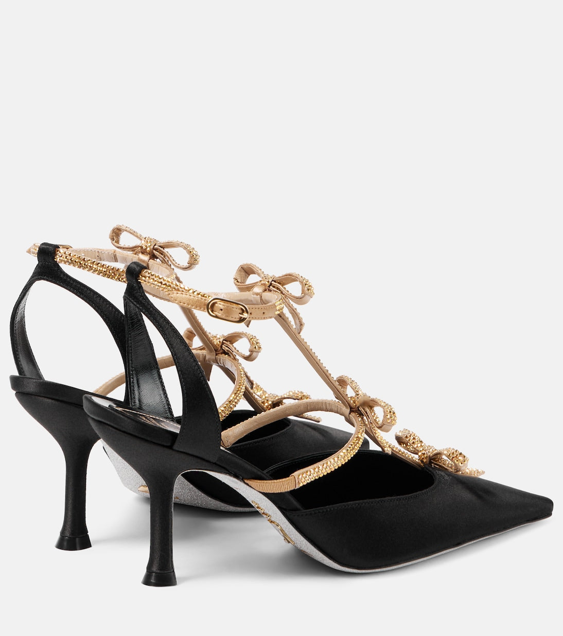 RENE CAOVILLA Caterina 80 embellished satin pumps