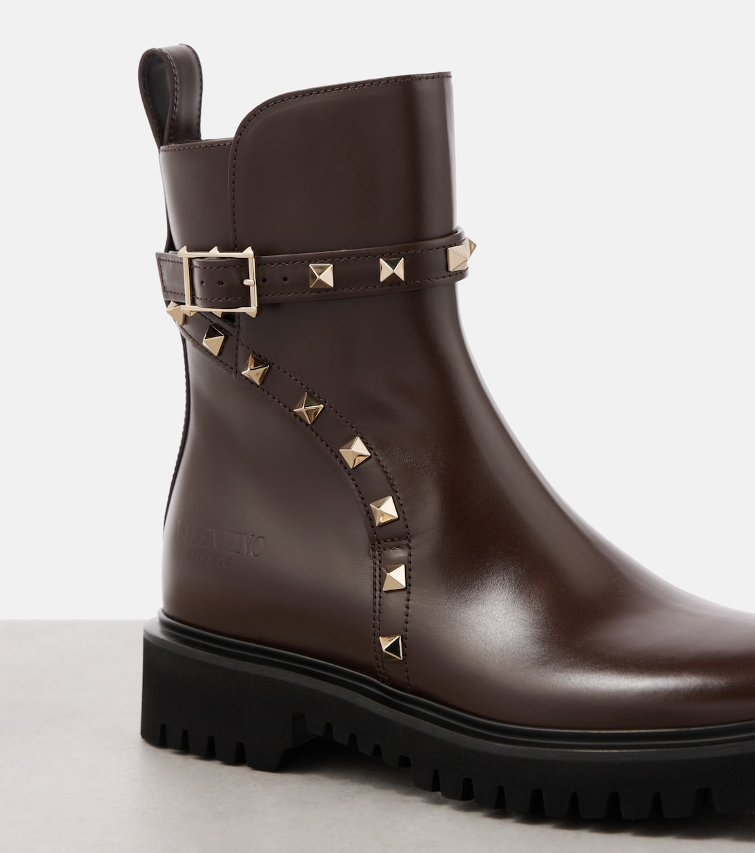 VALENTINO GARAVANI Rockstud 80 leather ankle boots