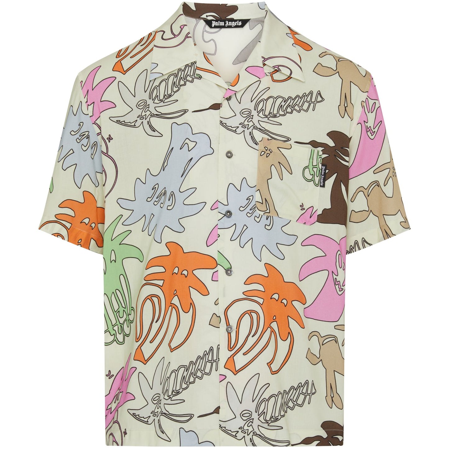 PALM ANGELS Palmity Allover Bowling shirt