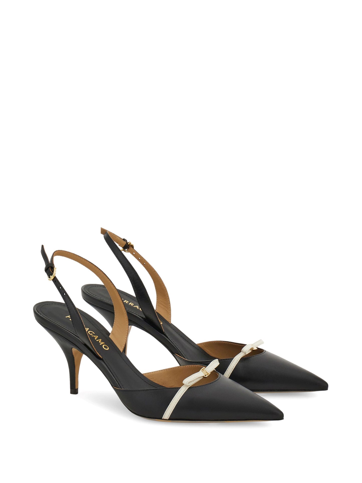 Ferragamo 70mm leather slingback pumps