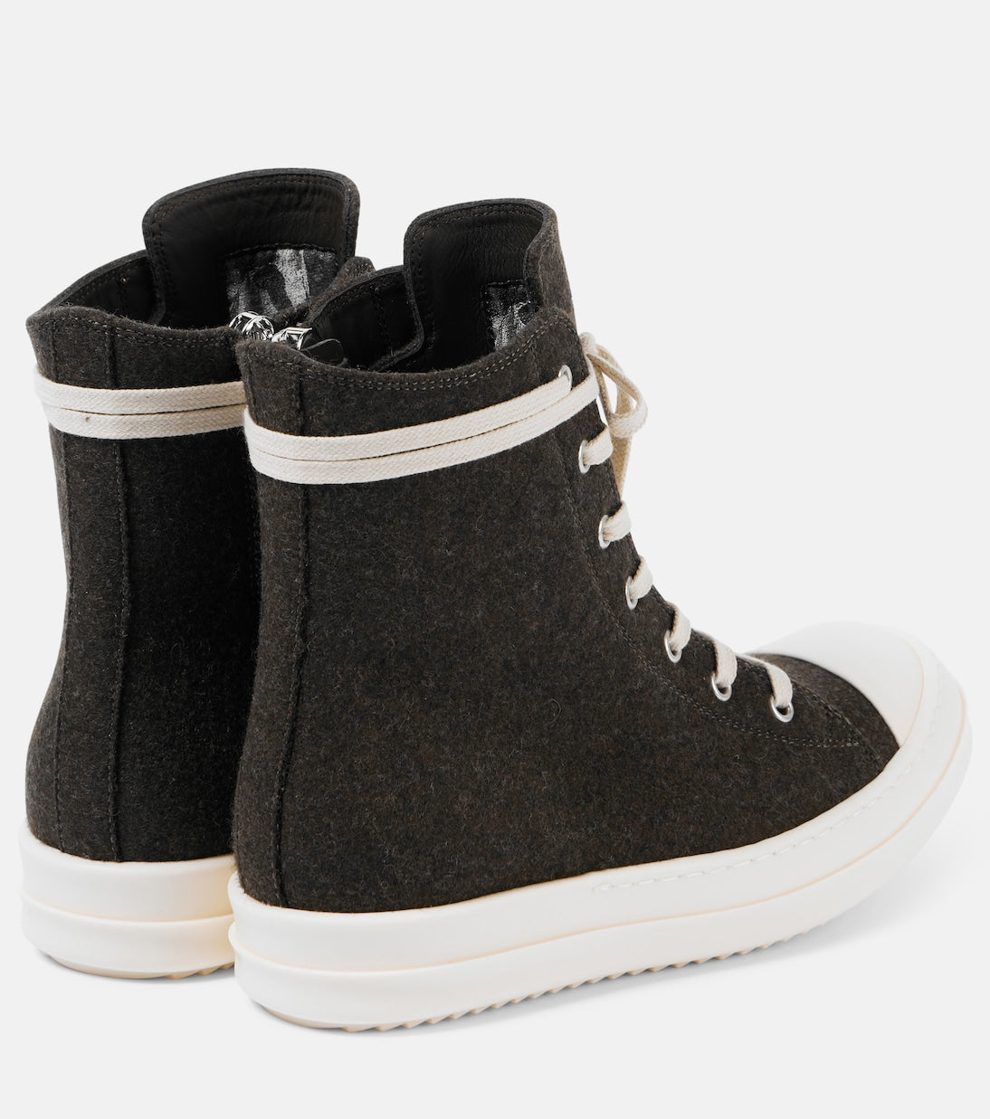 RICK OWENS Felt high-top sneakers