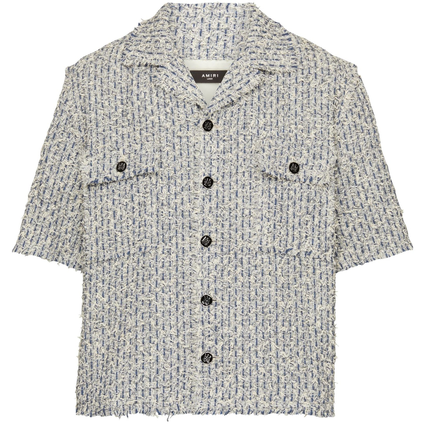 AMIRI Boucle tweed short sleeve overshirt