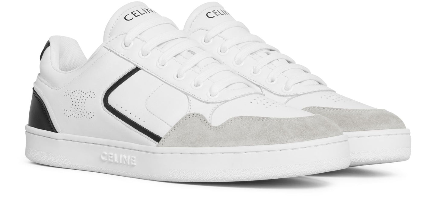 CELINE Ct-10 low lace-up sneaker in calfskin and suede calfskin