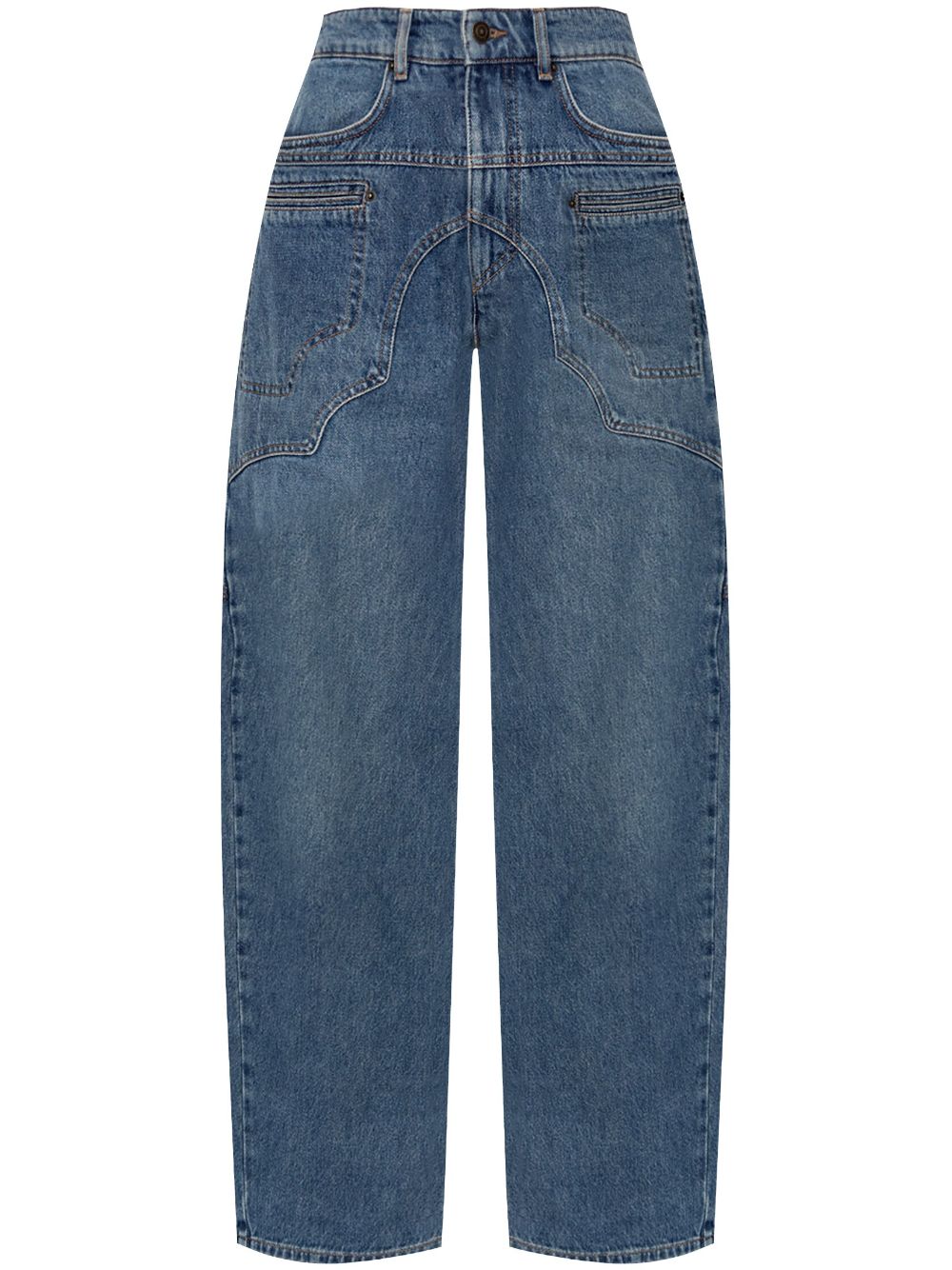 ISABEL MARANT topstitched wide-leg jeans