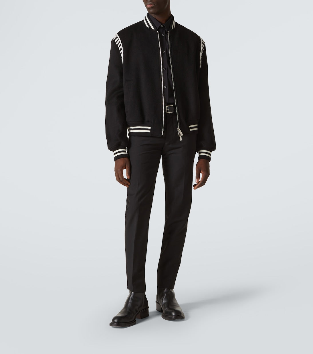 Alexander McQueen Embroidered wool bomber jacket