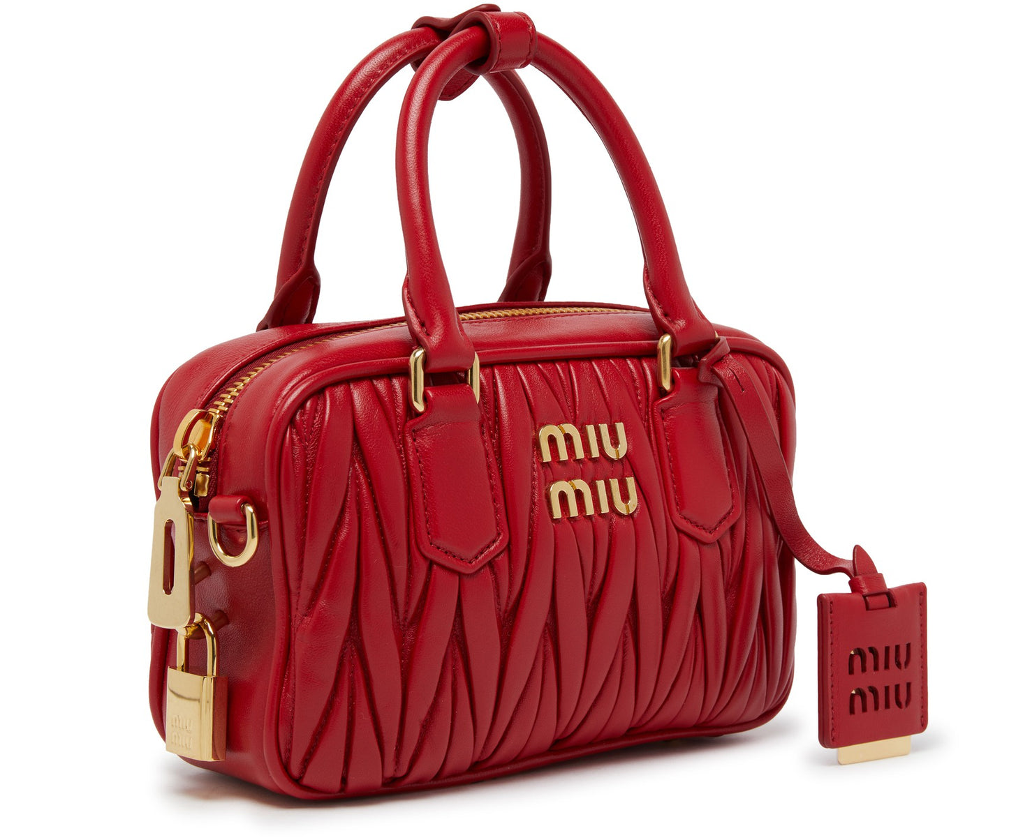 MIU MIU Sac matelassé Rouge Arcadie Poignée supérieure