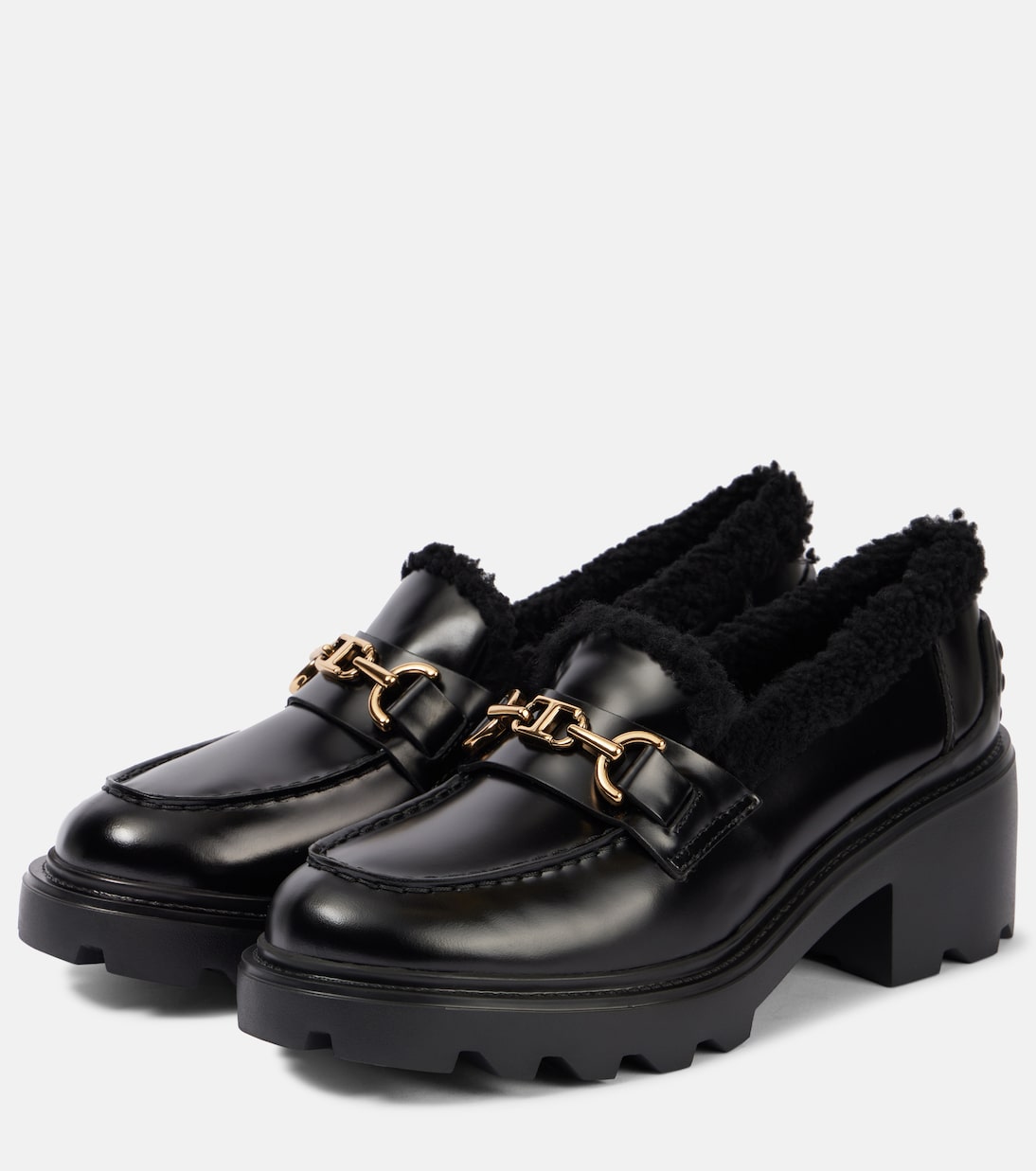 TOD'S Shearling-lined leather loafers