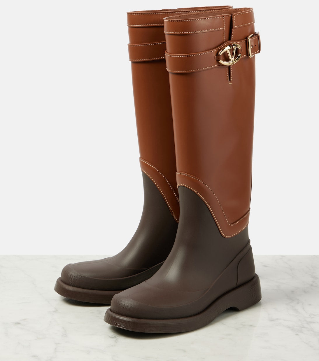 VALENTINO GARAVANI VLogo Bold leather knee-high boots