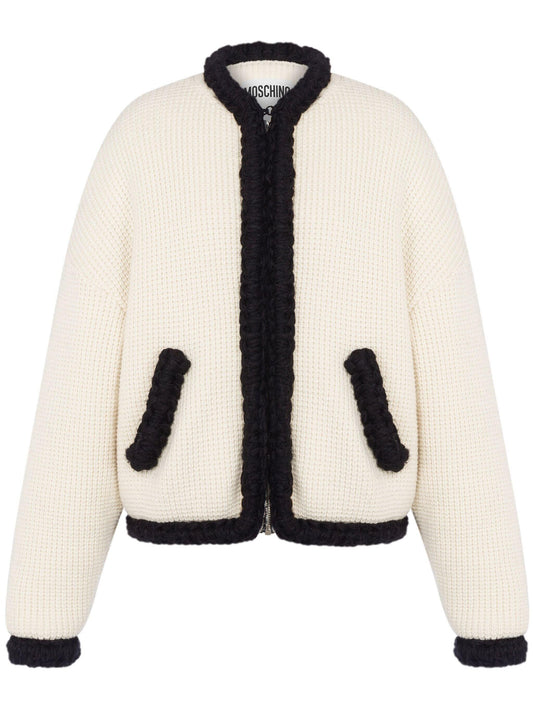 Moschino waffle knit virgin wool blazer