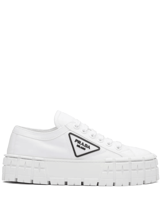 Prada Double Wheel white low-top sneakers