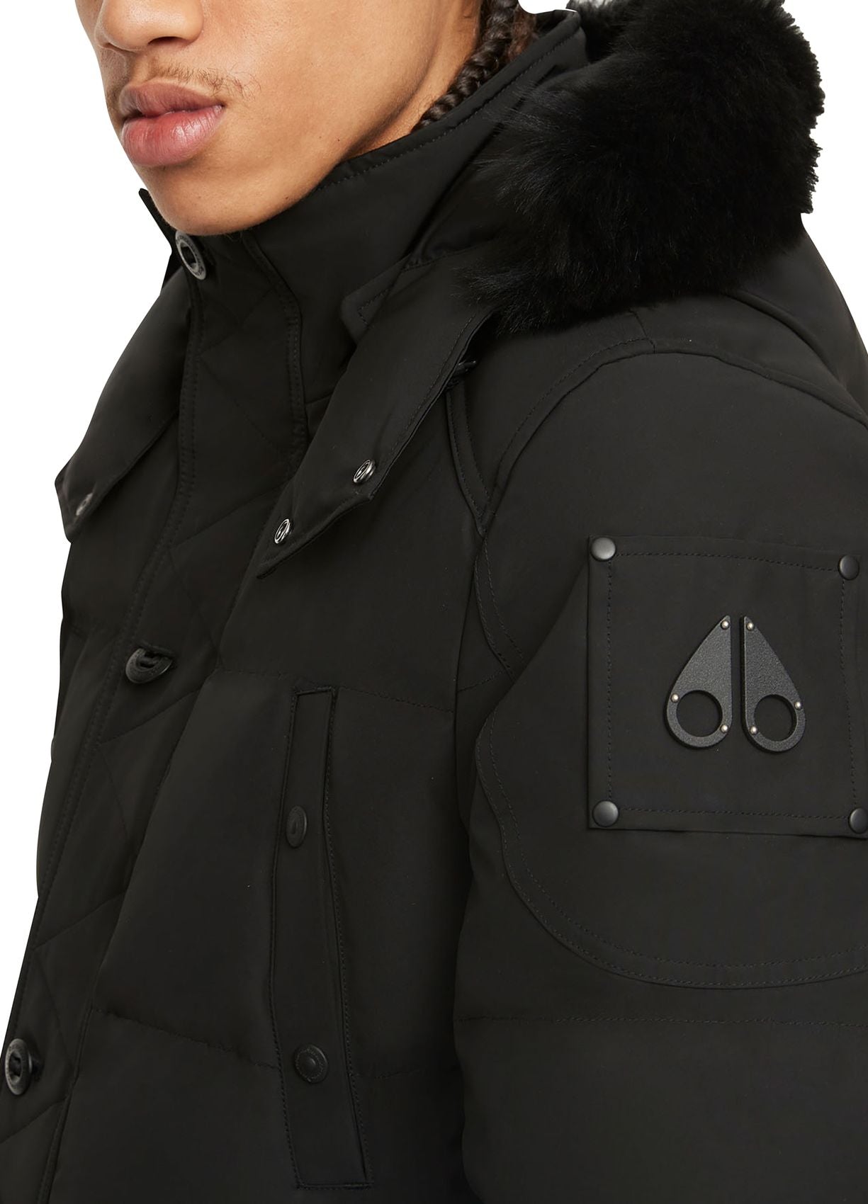 MOOSE KNUCKLES Onyx round island puffer jacket shearling