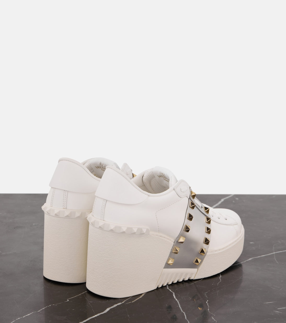 VALENTINO GARAVANI Open Disco leather wedge sneakers