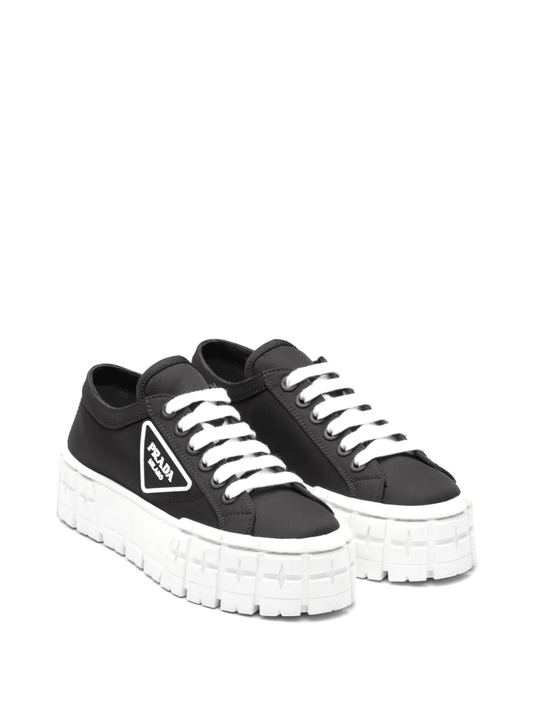 Prada Double Wheel black/white low-top sneakers