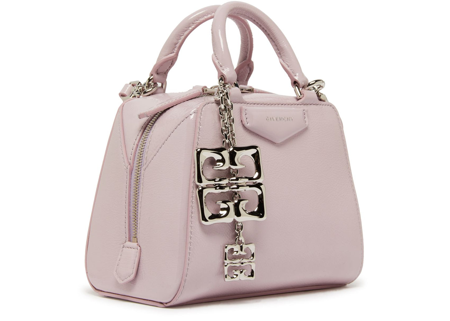 GIVENCHY Nano Antigona Cube bag in patent leather with charm