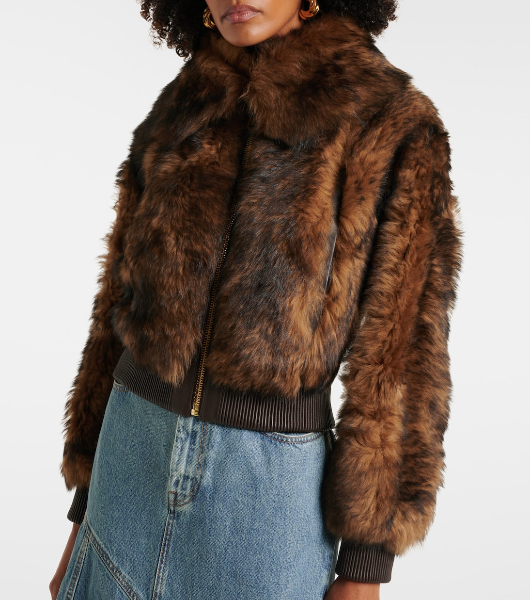 ZIMMERMANN Illustration shearling bomber jacket