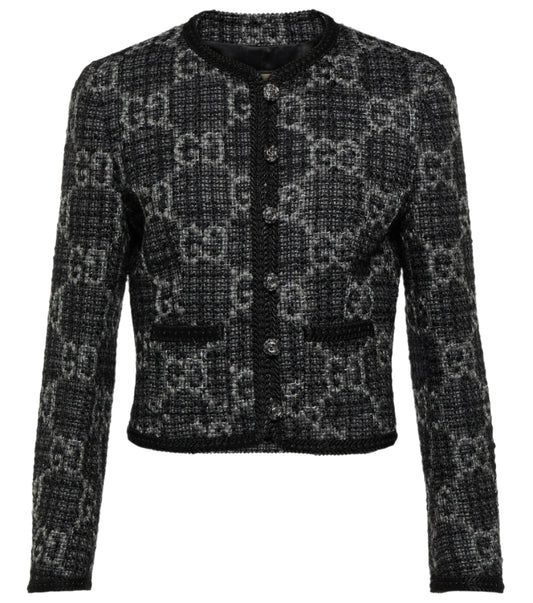 GUCCI GG single-breasted wool-blend tweed jacket